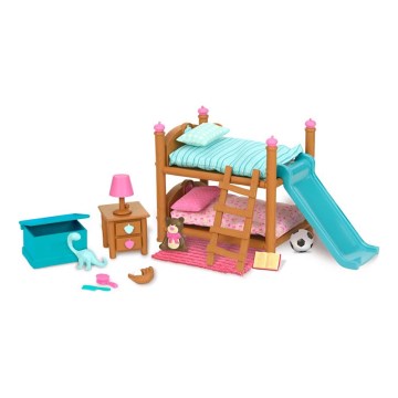 Li'l Woodzeez - Conjunto de brinquedos de mobiliário para quarto das crianças