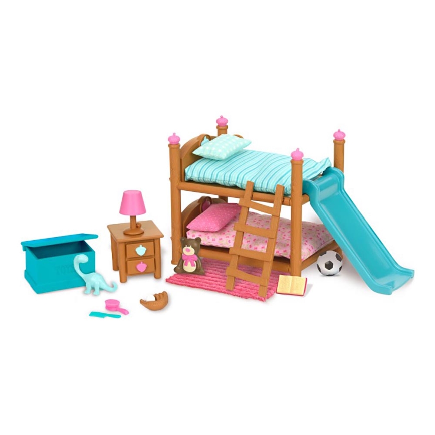 Li'l Woodzeez - Conjunto de brinquedos de mobiliário para quarto das crianças