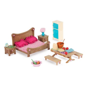 Li'l Woodzeez - Conjunto de brinquedos para quarto e sala de jantar