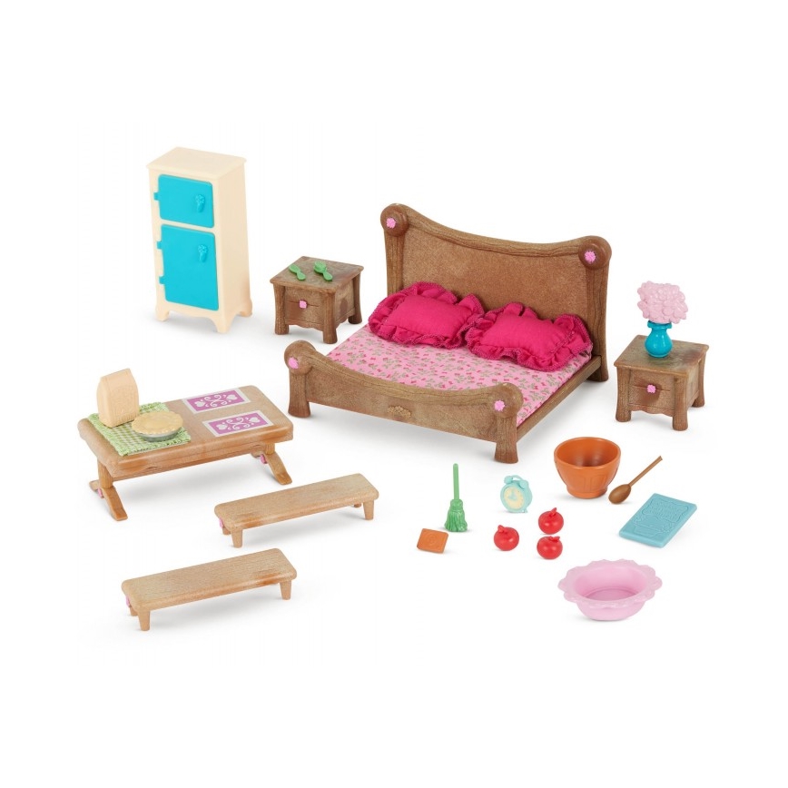 Li'l Woodzeez - Conjunto de brinquedos para quarto e sala de jantar