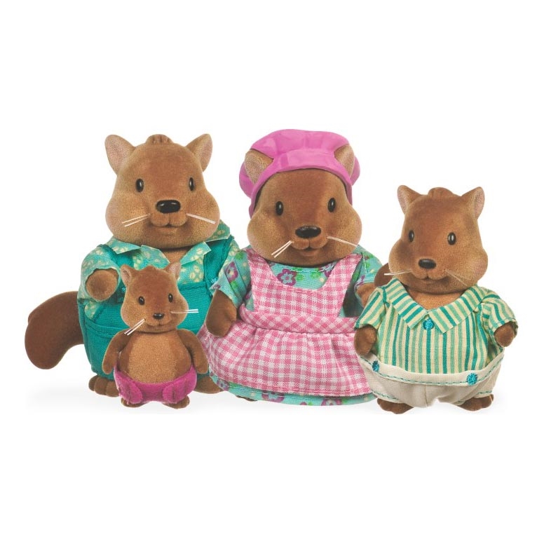 Li'l Woodzeez - Conjunto de figuras BUSTLEBERRY família dos esquilos