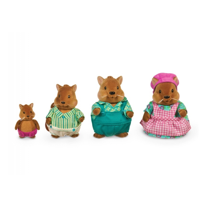 Li'l Woodzeez - Conjunto de figuras BUSTLEBERRY família dos esquilos