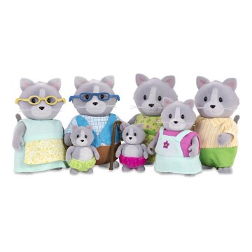 Li'l Woodzeez - Conjunto de figuras DAINTYPAW família de gatos