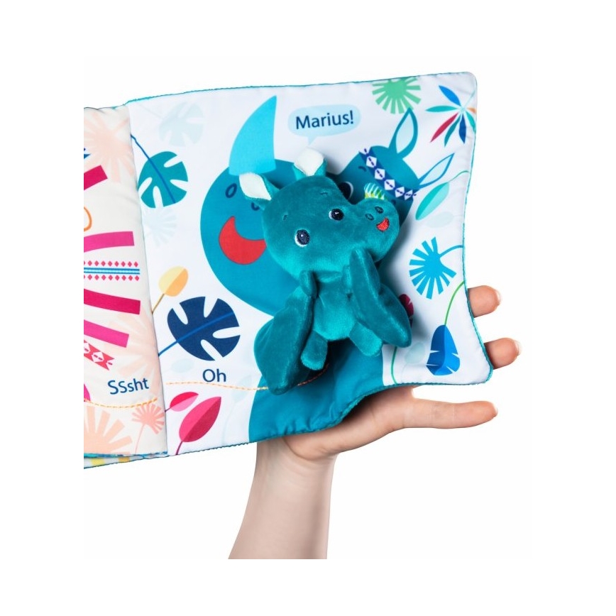 Lilliputiens - Livro têxtil para crianças rinoceronte Marius