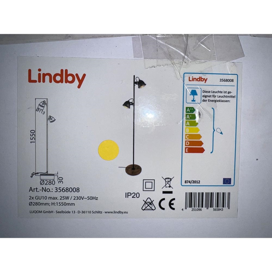 Lindby - Candeeiro de chão SHILA 2xGU10/25W/230V