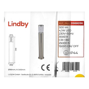 Lindby - Candeeiro exterior LED BELEN LED/4,1W/230V IP44