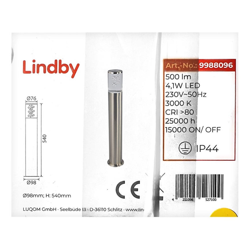 Lindby - Candeeiro exterior LED BELEN LED/4,1W/230V IP44