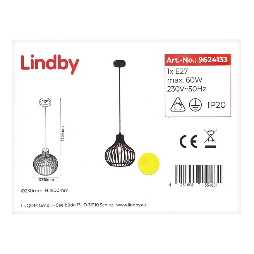 Lindby - Candelabro suspenso FRANCES 1xE27/60W/230V
