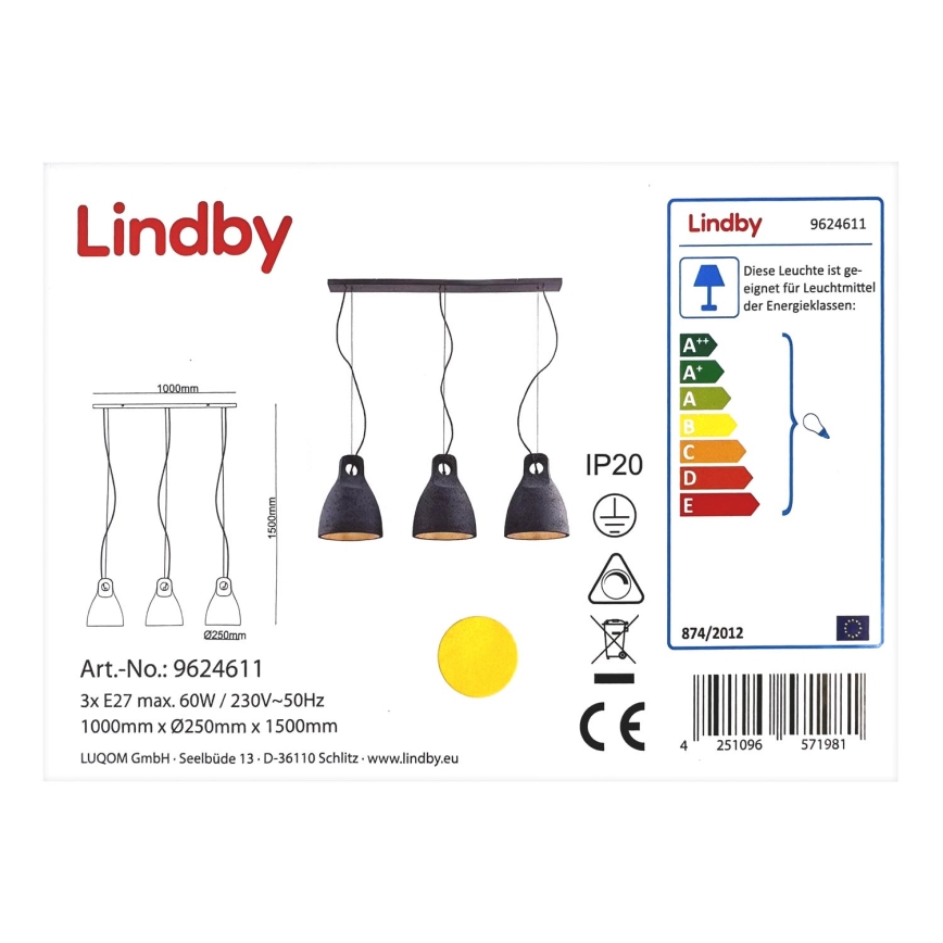 Lindby - Candelabro suspenso IBU 3xE27/60W/230V
