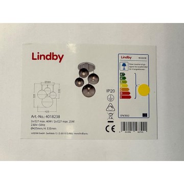 Lindby - Candelabro suspenso ROBYN 2xE27/40W/230V + 2xE27/25W/230V