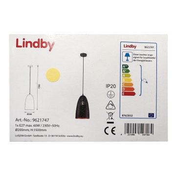 Lindby - Candelabro suspenso TOLA 1xE27/60W/230V