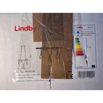 Lindby - Candelabro suspenso VENTURA 3xE27/60W/230V