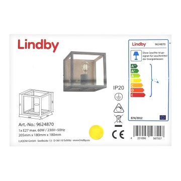 Lindby - Iluminação de parede MERON 1xE27/60W/230V