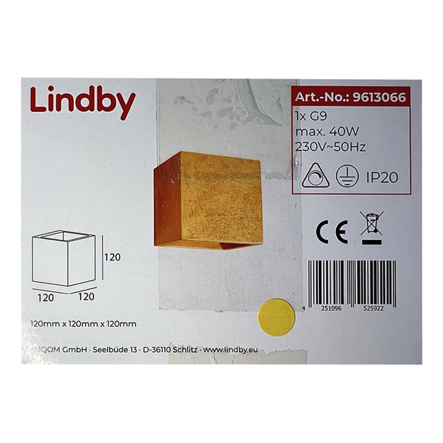 Lindby - Iluminação de parede YADE 1xG9/20W/230V
