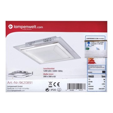 Lindby - Iluminação de teto LED ALESSIO LED/12W/230V