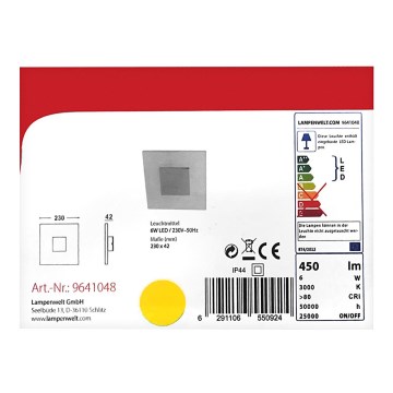 Lindby - Iluminação de teto LED TARJA LED/6W/230V