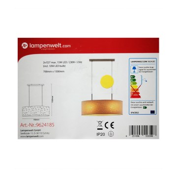 Lindby - LED RGBW Candelabro suspenso com regulação ALWINE 2xE27/10W/230V Wi-Fi