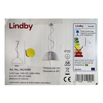 Lindby - Lustre LED RGB regulável com cabo CAROLLE LED/10W/230V Wi-Fi Tuya