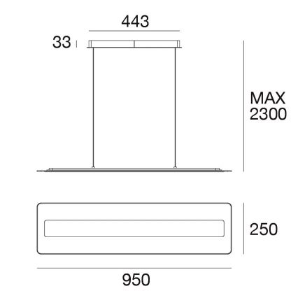 Linea Iluminação 8939 - Candelabro suspenso LED ANTILE LED/45W/230V CRI 90 branco/dourada