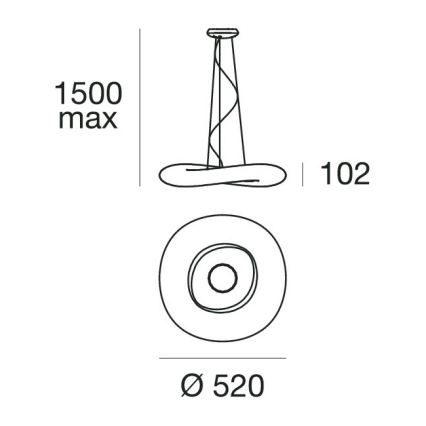 Linea Light 8005 - Candelabro suspenso LED com regulação MR. MAGOO LED/23W/230V diâmetro 52 cm