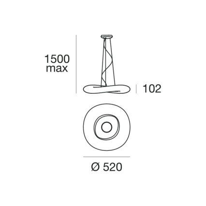 Linea Light 8005 - Candelabro suspenso LED com regulação MR. MAGOO LED/23W/230V diâmetro 52 cm