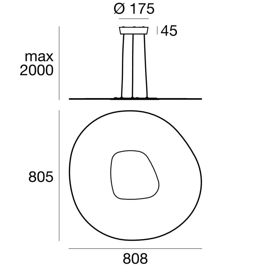 Linea Light 90349 - Candelabro suspenso LED ANTIGUA LED/46W/230V 80,8 cm CRI 90 branco