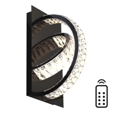 Linha Zuma - Iluminação de parede LED de cristal regulável LED/18W/230V 2700-6000K preto + comando