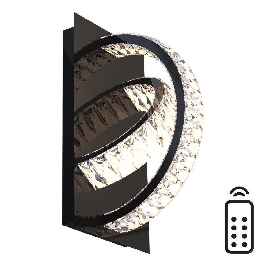 Linha Zuma - Iluminação de parede LED de cristal regulável LED/18W/230V 2700-6000K preto + comando