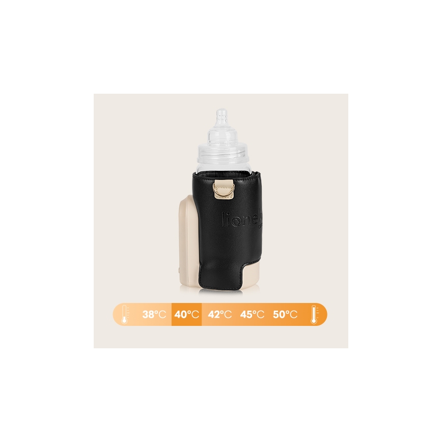 Lionelo - Aquecedor de biberões recarregável~ THERMUP GO EVO 18W/5V preto/bege