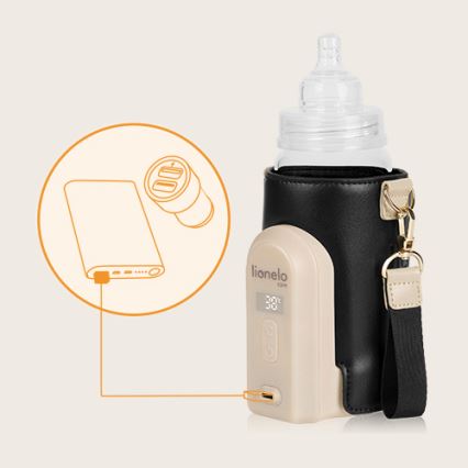 Lionelo - Aquecedor de biberões recarregável~ THERMUP GO EVO 18W/5V preto/bege