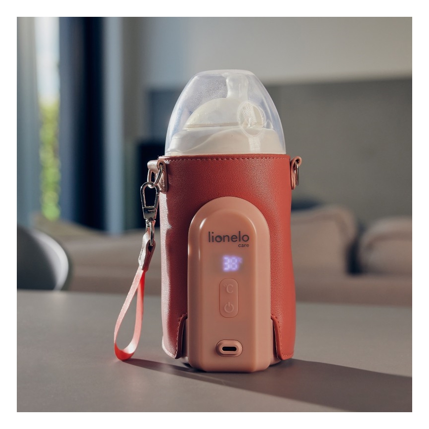 Lionelo - Aquecedor de biberões recarregável~ THERMUP GO EVO 18W/5V rosa