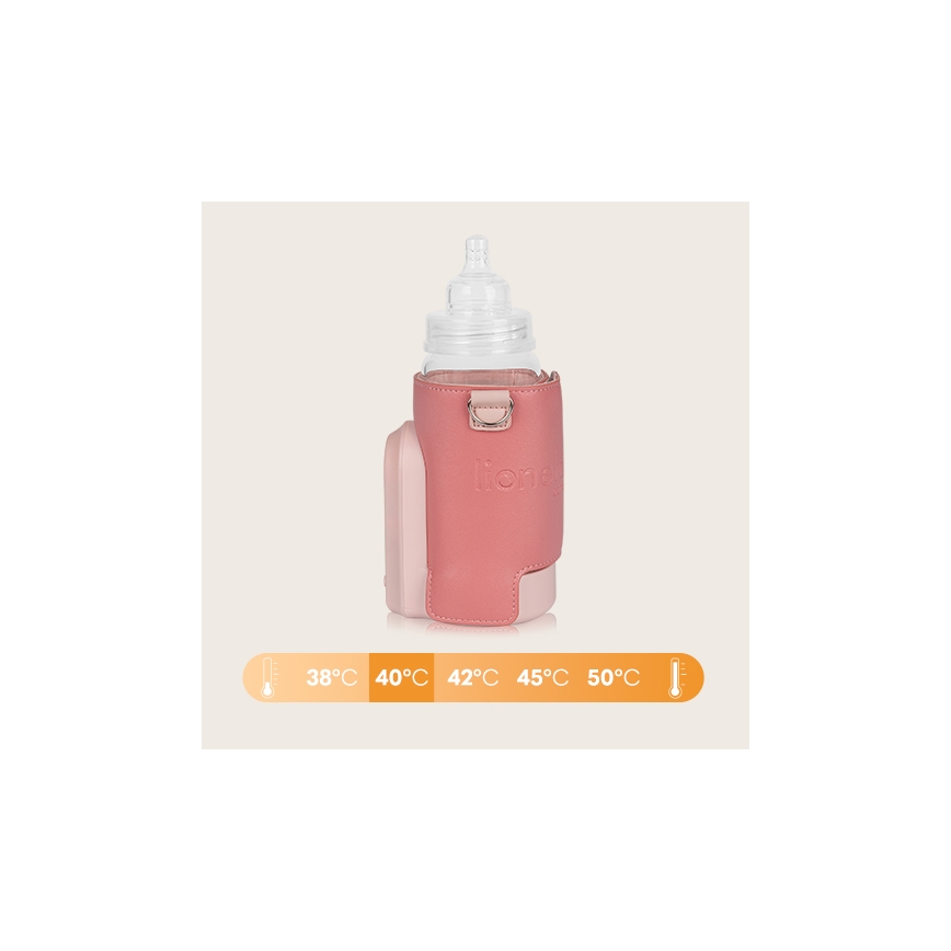 Lionelo - Aquecedor de biberões recarregável~ THERMUP GO EVO 18W/5V rosa