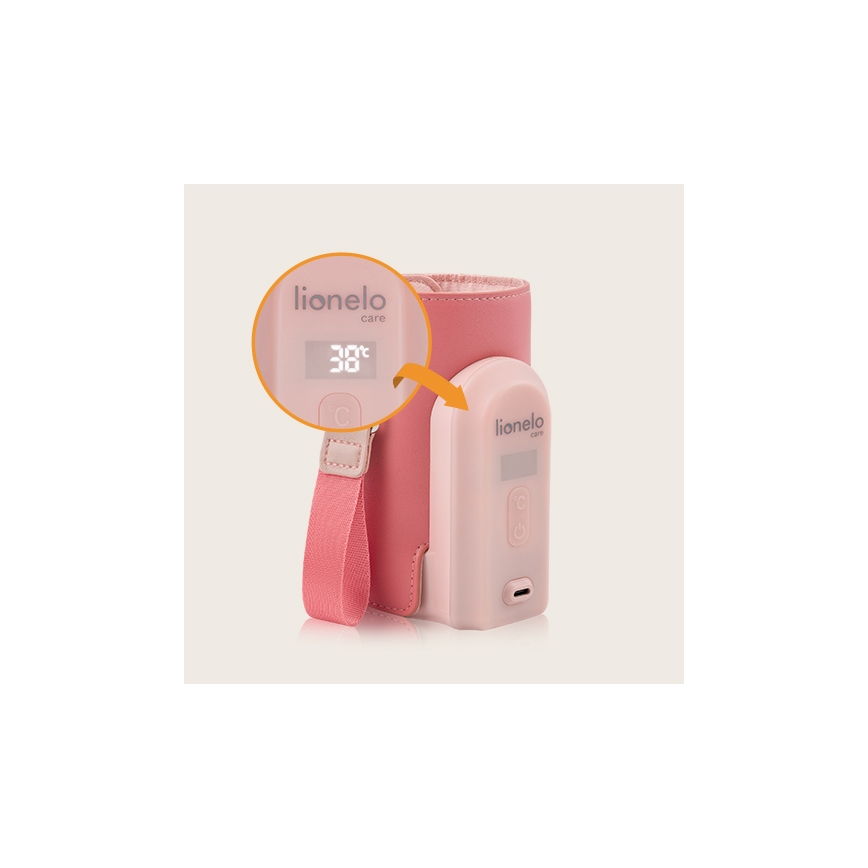 Lionelo - Aquecedor de biberões recarregável~ THERMUP GO EVO 18W/5V rosa