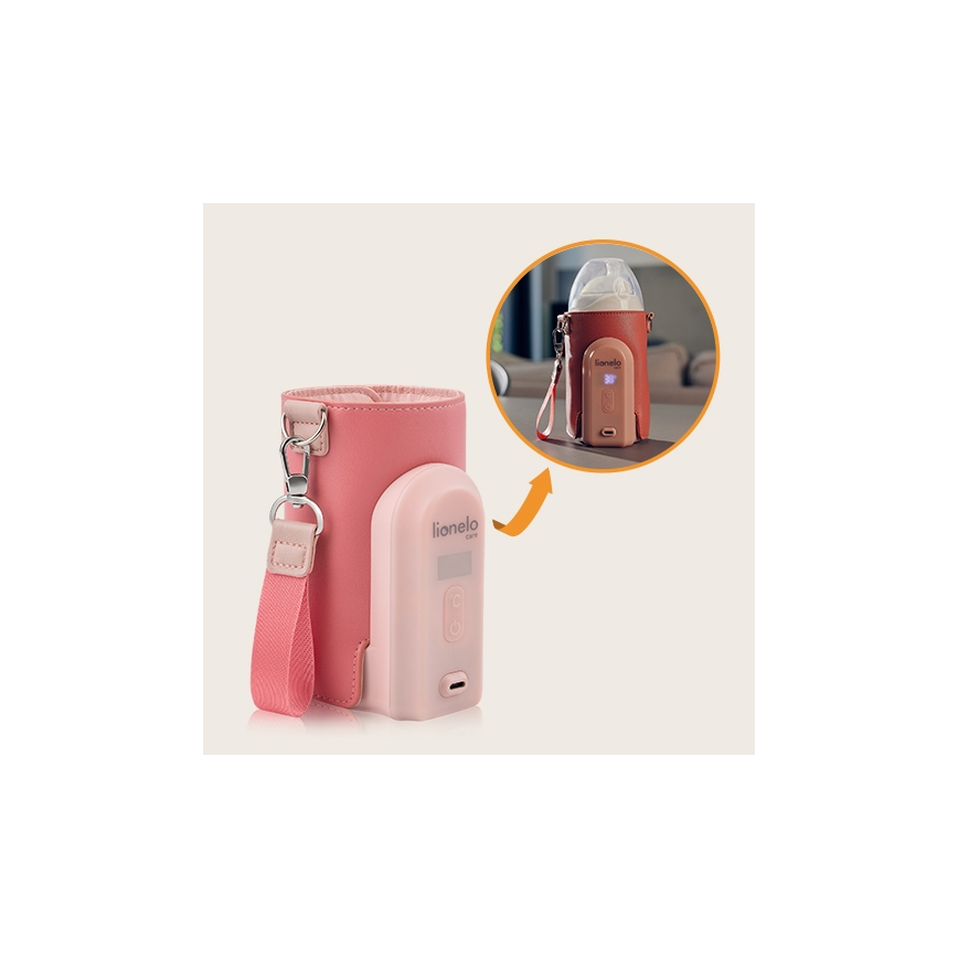 Lionelo - Aquecedor de biberões recarregável~ THERMUP GO EVO 18W/5V rosa