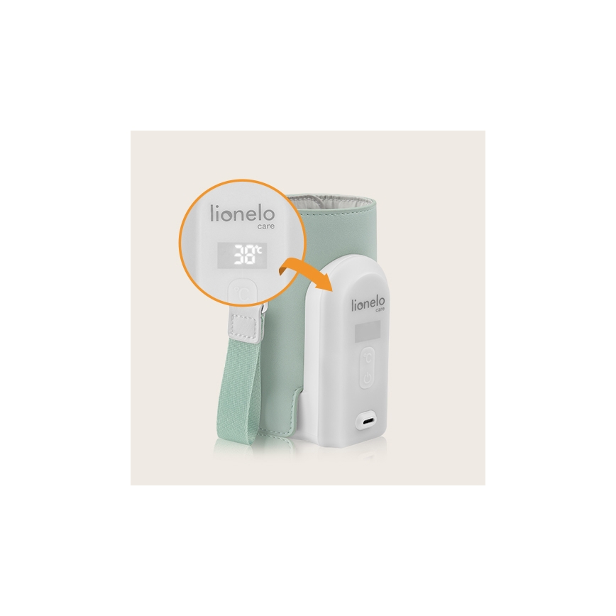 Lionelo - Aquecedor de biberões recarregável~ THERMUP GO EVO 18W/5V verde/branco