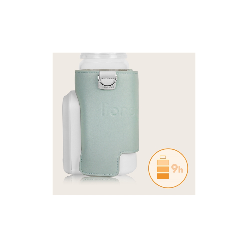 Lionelo - Aquecedor de biberões recarregável~ THERMUP GO EVO 18W/5V verde/branco