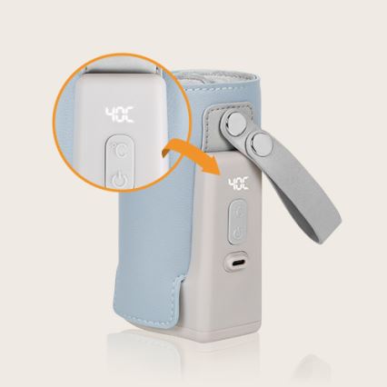 Lionelo - Aquecedor de biberões recarregável~ THERMUP GO PLUS 10W/5V azul/cinzento