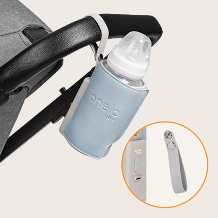 Lionelo - Aquecedor de biberões recarregável~ THERMUP GO PLUS 10W/5V azul/cinzento
