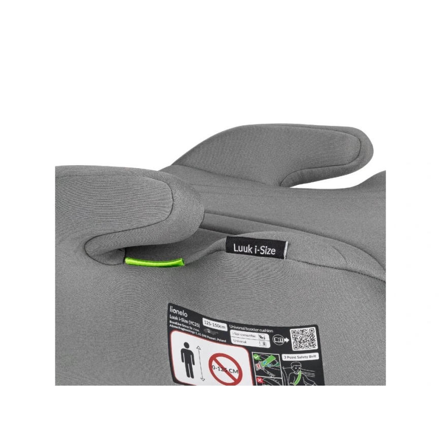 Lionelo - Assento de elevação para automóvel LUUK i-Tamanho 125-150 cm cinzento