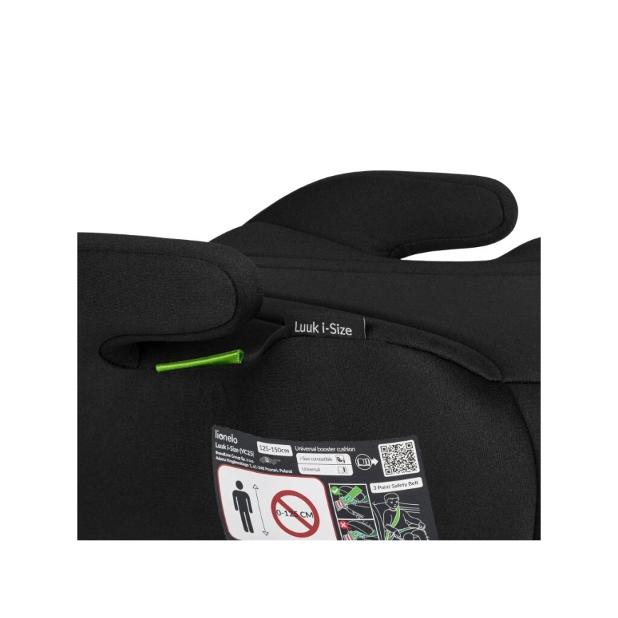 Lionelo - Assento de elevação para automóvel LUUK i-Tamanho 125-150 cm preto