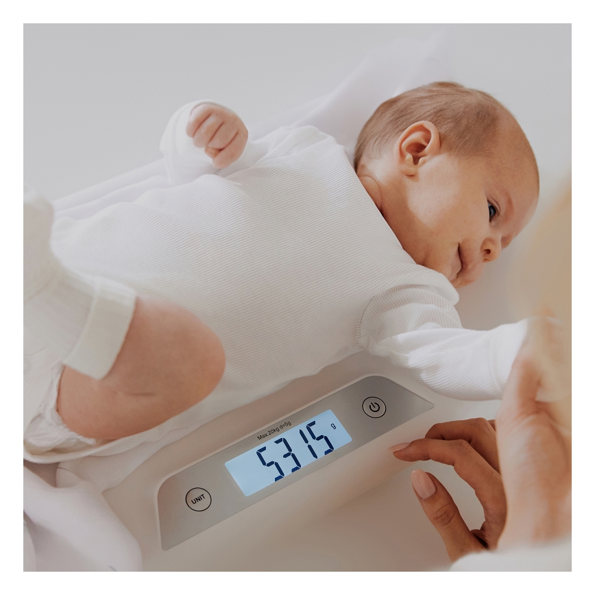 Lionelo - Balança para bebés BABYBALANCE 3xAAA