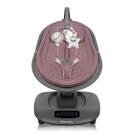Lionelo - Balanço para bebé com melodia BLOSSOM Rosa Malva + controlo remoto
