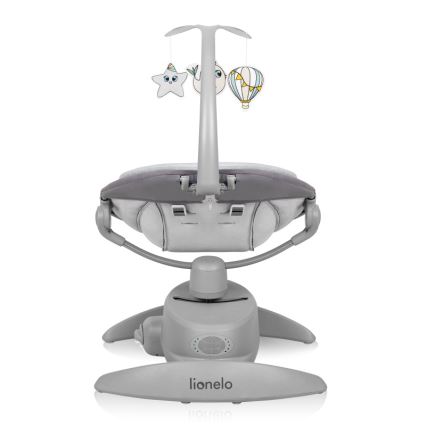 Lionelo - Baloiço infantil com melodia MELL Grey Stone 4x pilhas AA + controlo remoto