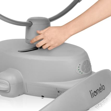 Lionelo - Baloiço infantil com melodia MELL Grey Stone 4x pilhas AA + controlo remoto