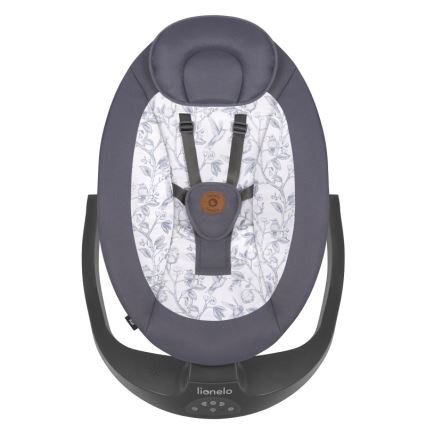 Lionelo - Baloiço infantil com melodia RALF 4xAA Cinzento e Branco + controlo remoto