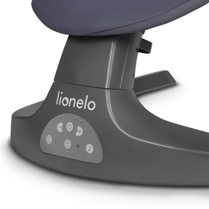 Lionelo - Baloiço infantil com melodia RALF 4xAA Cinzento e Branco + controlo remoto