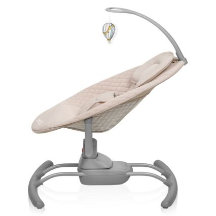 Lionelo - Baloiço infantil com melodia RIO 4xC Bege Latte + controlo remoto