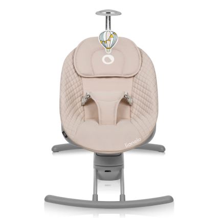 Lionelo - Baloiço infantil com melodia RIO 4xC Bege Latte + controlo remoto