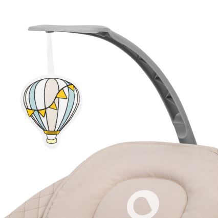 Lionelo - Baloiço infantil com melodia RIO 4xC Bege Latte + controlo remoto