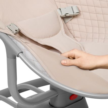 Lionelo - Baloiço infantil com melodia RIO 4xC Bege Latte + controlo remoto